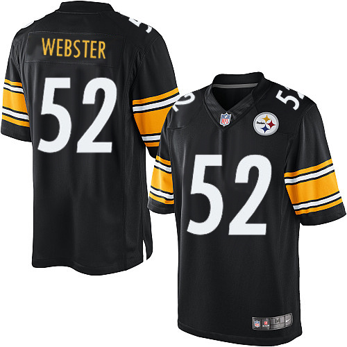 Men's Limited Mike Webster Nike Jersey Black Home - #52 NFL Pittsburgh Steelers